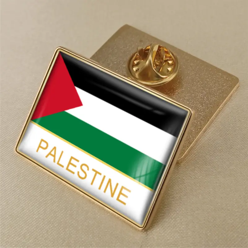 卸売カスタムメタルエナメルエポキシ国建国記念日お土産パレスチナパレスチナ国旗ピンバッジ