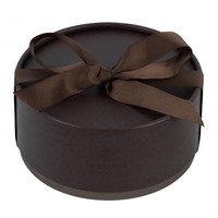 Boîte de forme ronde en papier artisanal noir haut de gamme pour homme cadeau montre ceinture emballage cylindre en carton emballage cadeau avec nœud en ruban