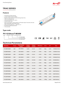 PTPOWER Outdoor Waterproof 150W/200W/250W <b>Dimmable</b> <b>LED</b> <b>Driver</b> Triac AC-DC 100-240V IP67 Rated Power Supply for <b>LED</b> Lighting - Product Image 6