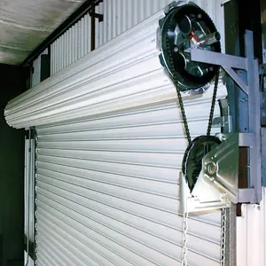 Persiana enrollable de seguridad impermeable de aluminio, puerta de persiana enrollable delantera de tienda