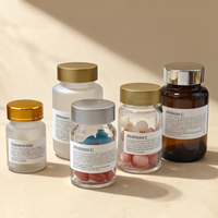 Bouteilles en verre rondes givrées 30ml 60ml 75ml 100ml 120ml 150ml Bouteilles de pilules pharmaceutiques Capsule avec bouchon à vis