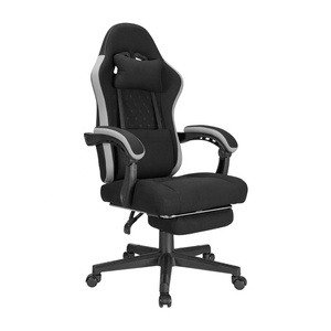 <span class=keywords><strong>Chaise</strong></span> de bureau ergonomique entièrement réglable en tissu tricoté OEM ODM avec repose-pieds rétractable et accoudoirs articulés pour personnes corpulentes - Product Image 1