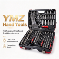 Ensemble d'outils à main pour mécanicien professionnel de 216 pièces, kit de douilles et de cliquets multifonctionnel pour l'entretien du garage et la réparation automobile