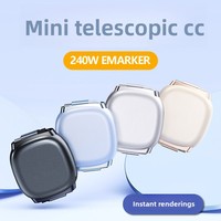 Kabel Data Dual Type-C 240W yang Dapat Ditarik Ulang untuk Komputer & Ponsel Mendukung Pengisian Cepat 100W & 17W Bahan ABS Buatan China