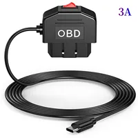 Câble d'alimentation chargeur OBD à Type C pour caméra de tableau de bord DVR de voiture 24h accessoires de voiture de stationnement Protection de la batterie