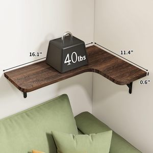 Estantes Flotantes <span class=keywords><strong>de</strong></span> Esquina <span class=keywords><strong>para</strong></span> Pared, Juego <span class=keywords><strong>de</strong></span> 5, <span class=keywords><strong>Madera</strong></span> Rústica Marrón Oscuro, Estante <span class=keywords><strong>de</strong></span> Pared <span class=keywords><strong>para</strong></span> Baño, Cocina, Decoración del Hogar, Lavandería - Product Image 2