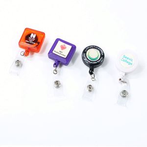 Wholesalers Personalized White Keychain Strap Promotional Lanyards Badge Reel with Carabiner - Product Image 2