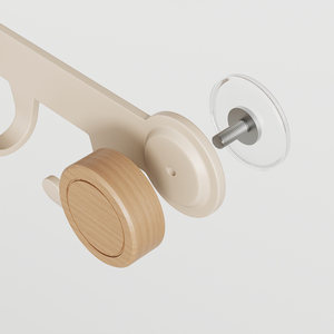 Ensemble d'accessoires de salle de bain en bois haut de gamme moderne, sans perçage, crochets à ventouse pour bijoux, pot, four à <span class=keywords><strong>micro</strong></span>-<span class=keywords><strong>ondes</strong></span>, rangement <span class=keywords><strong>mural</strong></span> - Product Image 3
