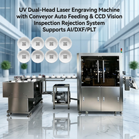 Machine intégrée automatique d'alimentation des bouchons de bouteilles, de marquage laser UV, d'inspection par vision et de rejet pour ligne d'emballage laitier