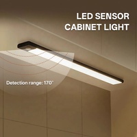 Lampu lemari LED, ultra-tipis persegi panjang 30cm 60cm 80cm 100cm bawah Sensor gerak untuk ruang tamu lemari dapur