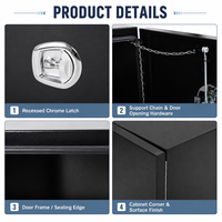 Boîte à outils pour camion en acier au carbone 36"x18"x18" avec porte rabattable, revêtement en poudre noire, rangement verrouillable pour remorque, pick-up, camions de travail