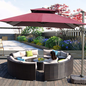 Hotel Garden Furniture Lounge Set Villa Leisure Pe <b>rattan</b> Aluminum Alloy <b>Sofa</b> Outdoor Lounge Sectional <b>Sofa</b> Furniture Set - Product Image 3