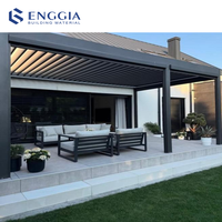ENGGIA auvent persienne panneau solaire gazebo enduit de poudre persienne bioclimatique persienne extérieure en aluminium