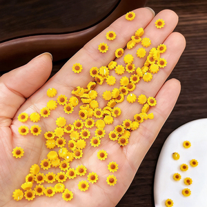 50pcs/bag 3D Resin <strong>Sunflowers</strong> <strong>Nail</strong> Art Charms 4*4mm Small <strong>Yellow</strong> Flowes <strong>Nail</strong> Decorations Accessories Handmade DIY Press on <strong>Nail</strong> - Product Image 2