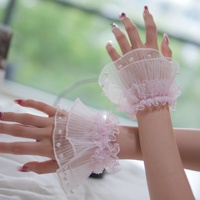 Manchette en organza pour photographie d'ongles, avec dentelle perlée et double couche de maille, pour poignets de style féerique Loli/JK