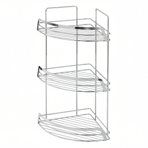 Estante de Esquina de 3 Niveles, Cromado Pulido, 22 cm de Ancho, 49 cm de Alto, Estante de Almacenamiento para Baño - Product Image 3