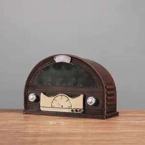 Großhandel Vintage Radio Eisen Modell Handwerk Dekorationen Benutzer definierte Eisen Metall Artware Handwerk Skulptur Retro Home Ornamente