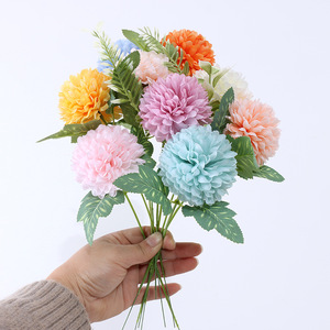 <span class=keywords><strong>Fleur</strong></span> de chrysanthème artificielle en soie en gros, 29 cm, pour décoration de table de mariage, de maison, de fête ou d'hôtel - Product Image 1