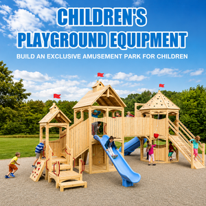 Ensemble d'équipements de jeux d'extérieur pour enfants en bois Montessori, terrain de jeux naturellement adapté aux enfants avec escaliers et toboggan - Product Image 2
