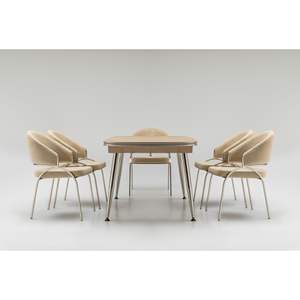 Juego de Comedor Moderno Rosse con 6 Sillas, Madera Rectangular, Respaldo Sólido, Muebles Duraderos para el Hogar, Turquía - Product Image 2