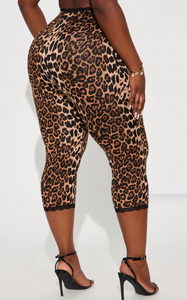 Lässige High Rise <span class=keywords><strong>Capri</strong></span> hose für Damen mit elastischem Bund mit Leoparden muster und elastischem Bund Flare Legging Atmungsaktives Design - Product Image 6