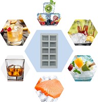 Bac à glaçons en silicone écologique sans BPA, 10 cavités, moule à glaçons facile à démouler pour whisky et cocktails