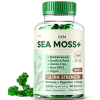 Gummies OEM Ultra Force à la Mousse de Mer 3200mg, 90 Unités, avec Fucus, Racine de Bardane, Végétaliennes, aux Baies Mixtes, pour l'Immunité, la Digestion et l'Énergie