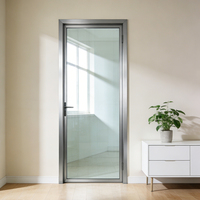 Porte-fenêtre en aluminium à profil épaissi, à ouverture silencieuse, avec coins arrondis de sécurité, coupe-vent et isotherme, pour la maison