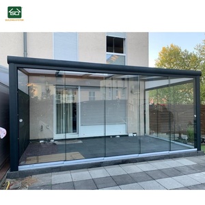 CE omologato sunrooms 4 stagione wintergarten slant <span class=keywords><strong>balcone</strong></span> giardino d'inverno scorrevole vetrata veranda con parete di <span class=keywords><strong>vetro</strong></span> scorrevole - Product Image 4