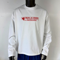 MT1345 Maßgeschneidertes 100% Baumwoll-Langarm-T-Shirt mit Überschnittener Schulter O-Ausschnitt Siebdruck T-Shirt Herren Übergroße T-Shirts