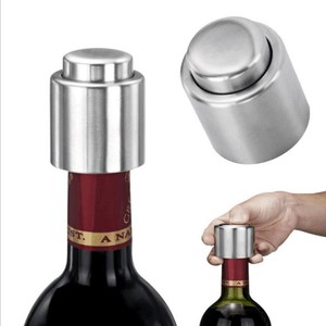 Custom Stainless Steel Preserver Pump Sealer Bar metal red wine topper Stoppers Vacuum Sealed Wine Bottle Stopper