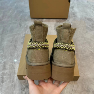 Calcetines de Invierno de Lujo, Diseño Étnico, Color Block, Tejidos, Cálidos, de Piel de Oveja, Impermeables - Product Image 6