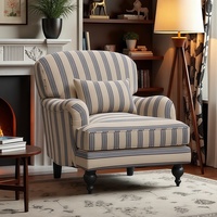 Sofá individual de estilo Retro americano, diseño informal a rayas perezoso, tela de esponja cómoda para el hogar, sala de estar, dormitorio, Villa