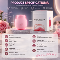 Vibrateur Rose Lumineux en Gros, Stimulateur Clitoridien Magnétique USB, Jouets Sexuels Lumineux pour Femmes