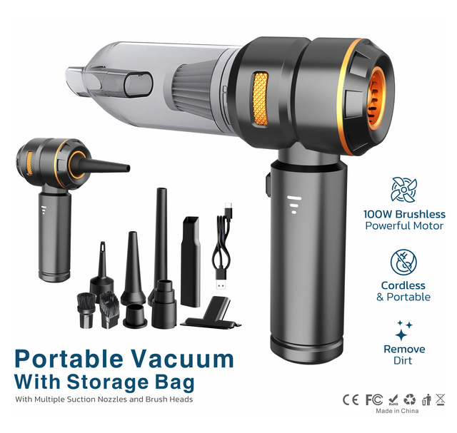 Cordless / Wireless High Suction Power Brushless Motor Battery Operated Portable Handheld Automotive Car Vacuum Cleaner
