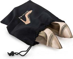 Sacs à chaussures en tissu à cordon coulissant en coton, réutilisables, pour rangement et protection, très demandés - Product Image 2