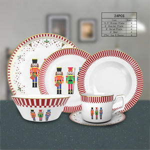 Wholesale Luxury Modern Bone China Dinnerware <b>Set</b> with Nutcracker Design Christmas <b>Dinners</b> Plates - Product Image 4