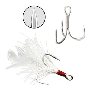 Hameçons à trois griffes pour la pêche en mer, triple renfort, hameçon à réservoir de sang, acier à haute teneur en carbone, hameçon triple pour l'eau salée - Product Image 5