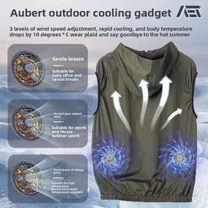 Aobote Air Conditioning Vest Fan Machine Intégrée Large Airflow Portable Construction Site Cooling Fan Canvas 100% Polyester - Product Image 2