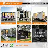 Trailer Kamar Mandi Portabel Mewah dengan Toilet dan Bak Mandi Dijual Kamar Mandi Portabel AS untuk Acara Luar Ruangan dan Berkemah