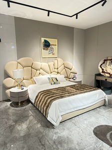 Divano <span class=keywords><strong>Letto</strong></span> Moderno Italiano con Struttura in Legno Massello e Testiera Larga per Camera da <span class=keywords><strong>Letto</strong></span> Principale di Ville e Hotel di Lusso - Product Image 3