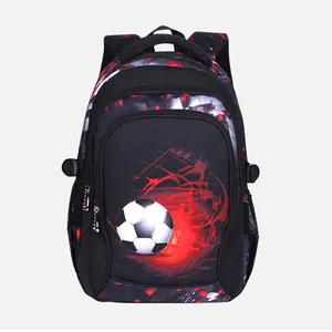 Sac à dos personnalisé écologique et imperméable pour enfants, sac d'école pour garçons, sac d'école imprimé Football, vente en gros