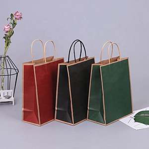 Sac en papier kraft recyclé écologique KM avec couleur et design personnalisés pour la promotion, les plats à emporter, les cadeaux, les achats - Product Image 3