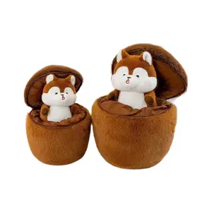 Custom Stuffed Animals Cartoon Promotional Design Squirrel Pillow Super Soft Less Moq Plush Toys