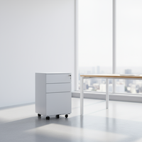 Meuble de rangement mobile en métal à 3 tiroirs assemblé, classeur de bureau réglable pour la maison, l'école et l'hôpital