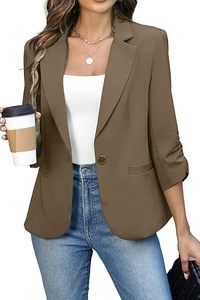 Comodo7 personnalisé blazer d'affaires pour femmes couleur unie à manches longues en laine costumes de bureau bouton unique veste tissée vente chaude - Product Image 3