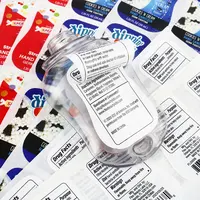 Etiqueta adesiva personalizada de multicamadas, etiquetas dobráveis de booklet, etiqueta de dupla camada, impressão de adesivo para cosméticos