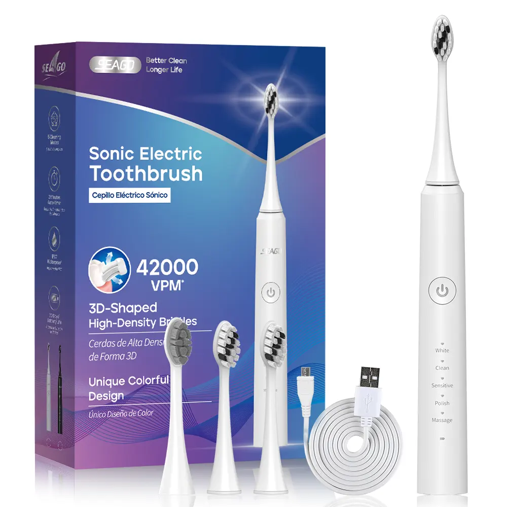 Seago SG-2750 super potere di pulizia high-end induttivo LED design sonico per la cura orale spazzolino elettrico