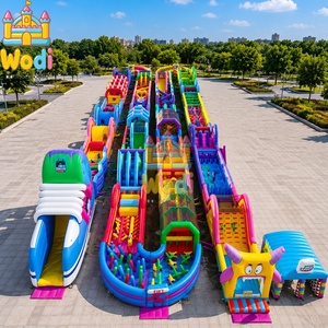 Circuito de Obstáculos Inflable con Forma de Gusano, Circuito de Obstáculos Inflable, Circuito de Obstáculos Inflable de Minecraft, Juego Acuático de Verano - Product Image 3