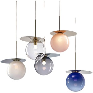 Modern Minimalist Scandinavian-Style Colored Bubble Glass Pendant <b>Light</b> for <b>Dining</b> Rooms Bar Counters Clothing Stores - Product Image 6